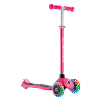 Globber Primo V2 scooter with Lights and Griptape - Fuchsia/ Pastel Pink
