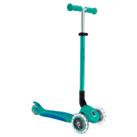 Globber PRIMO FOLD PLUS LIGHTS  Scooter V2 - Emerald Green/ Navy Blue 