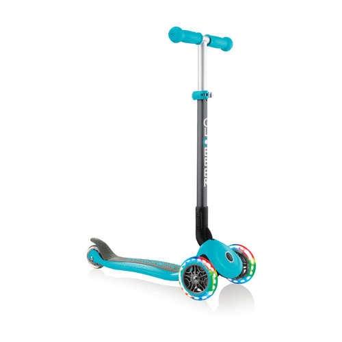 Globber PRIMO Foldable Lights Scooter - Teal 