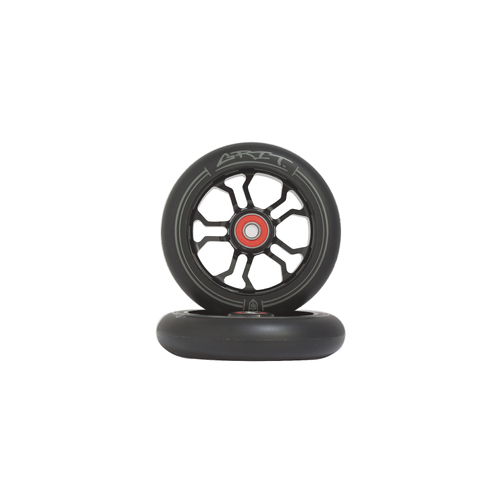 Grit 10R Wheels - 110x24mm Black/Black PU (Pair)